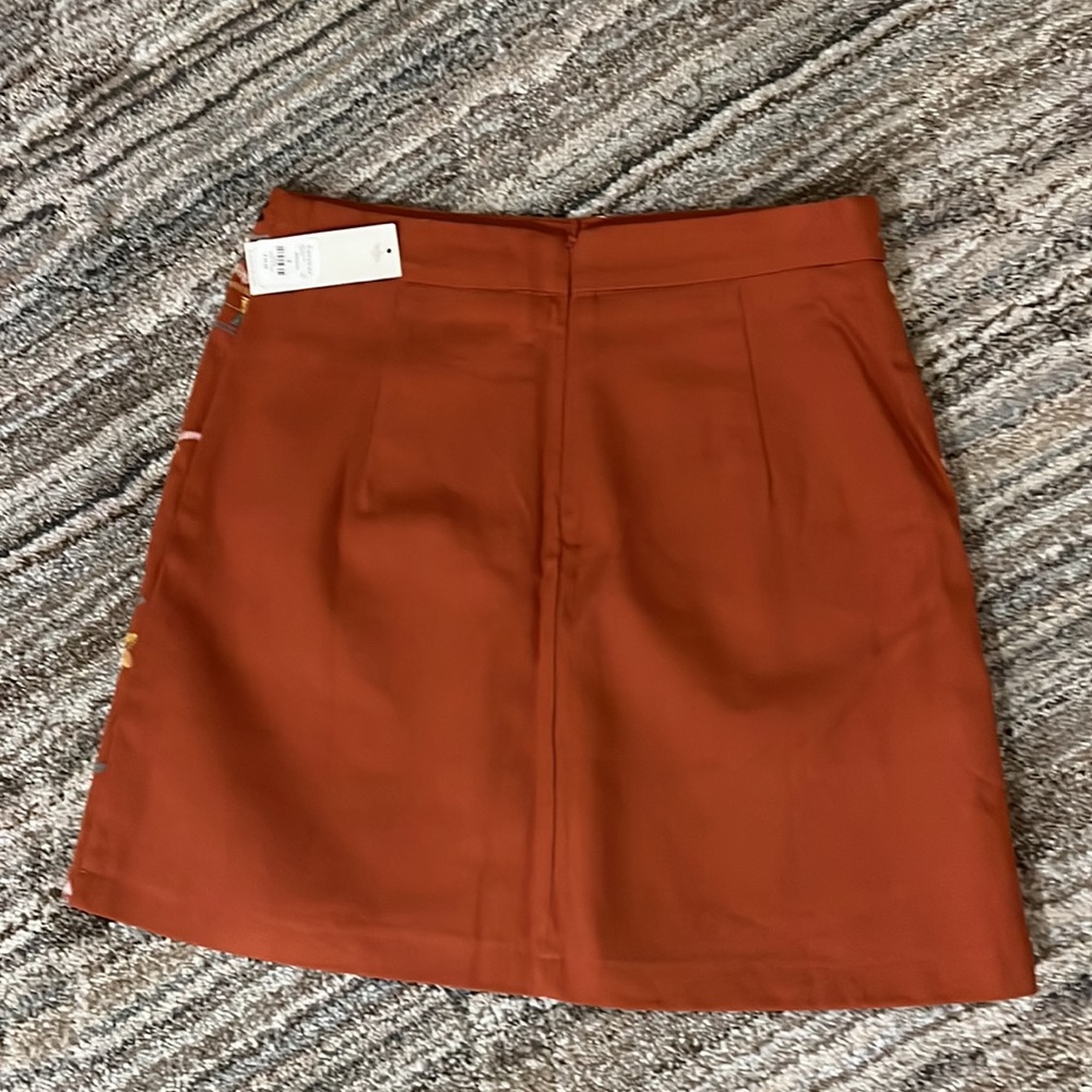 Blue Rain Rust Embroidered Skirt - Picture 2 of 4